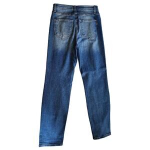 Vibrant Stretch Blue Denim Distressed Jeans Size 11(W29) Pre-Owned